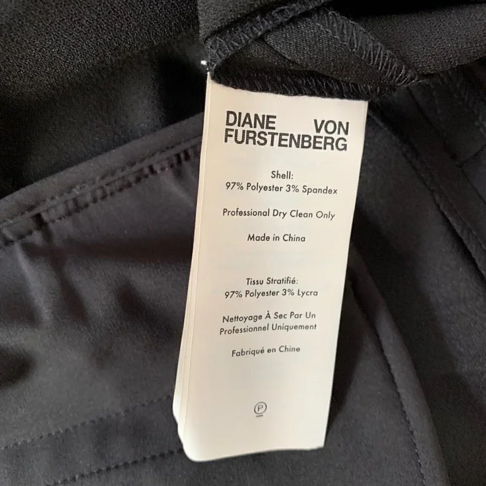 DVF Diane von Furstenberg Melody black jumpsuit sleeveless New Medium 8 10